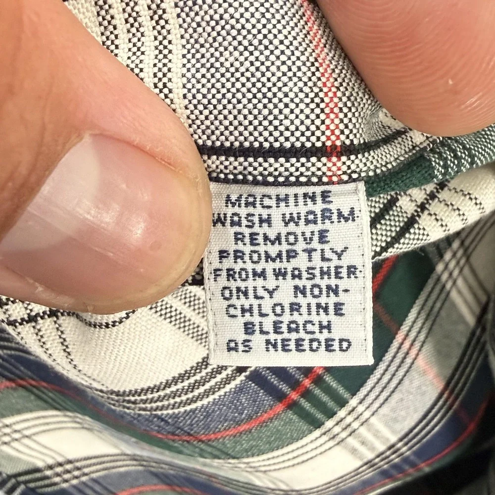 Ralph Lauren Shirt Mens Large Green Blue Plaid Blaire Button Down Cotton